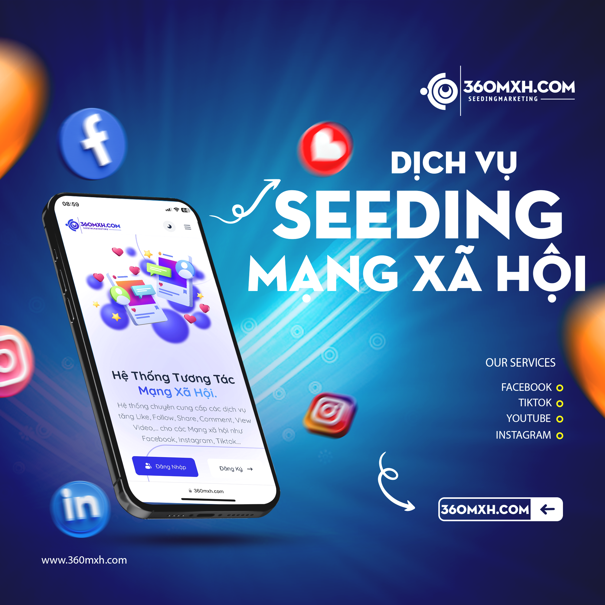 Website cung cấp dịch vụ mạng xã hội đa kênh